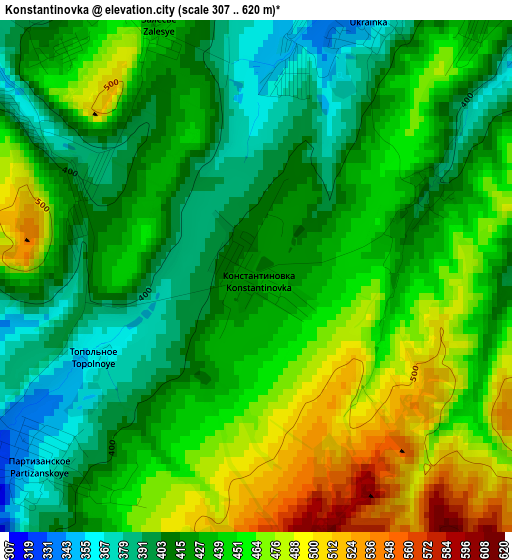 Konstantinovka elevation map