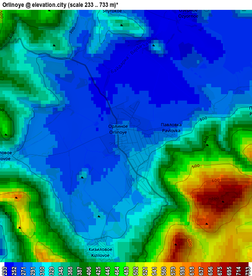 Orlinoye elevation map