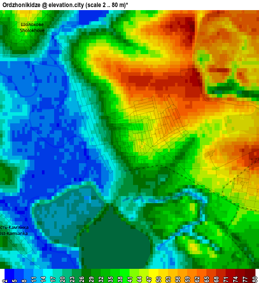 Ordzhonikidze elevation map