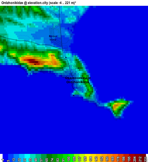 Ordzhonikidze elevation map