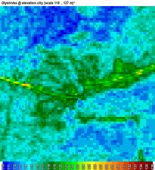 Olyshivka elevation map