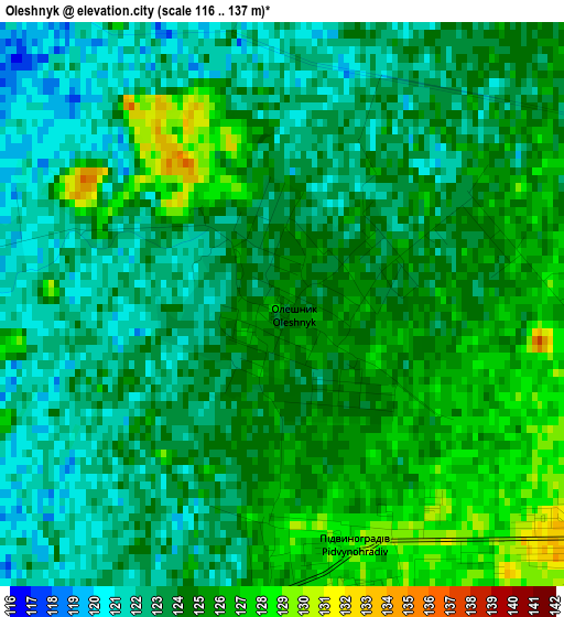 Oleshnyk elevation map