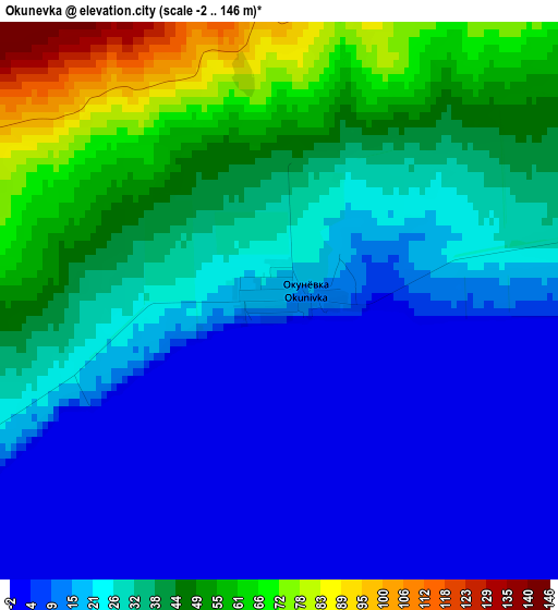 Okunevka elevation map