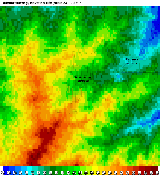 Oktyabr’skoye elevation map