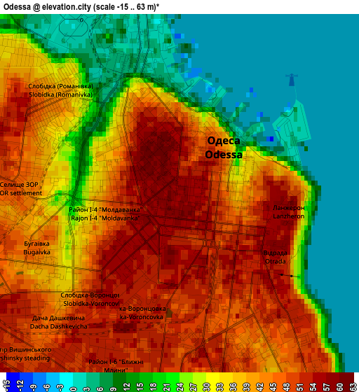 Odessa elevation map