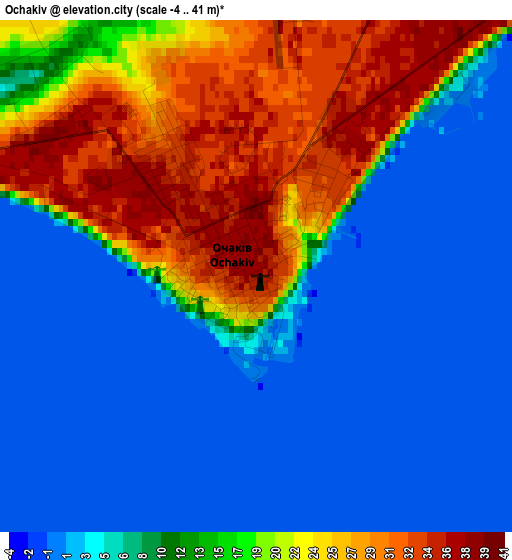 Ochakiv elevation map