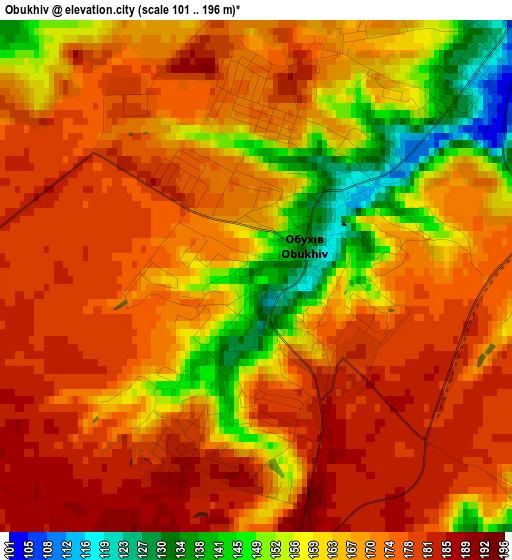 Obukhiv elevation map