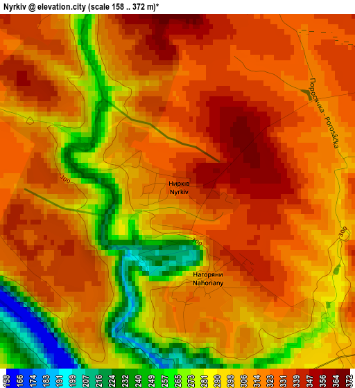 Nyrkiv elevation map