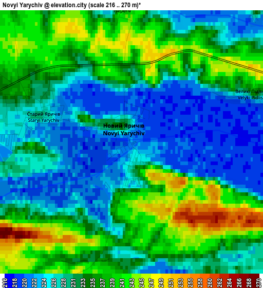 Novyi Yarychiv elevation map