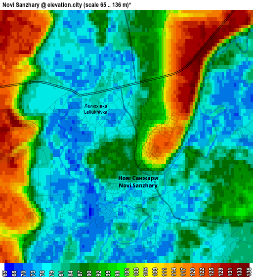 Novi Sanzhary elevation map