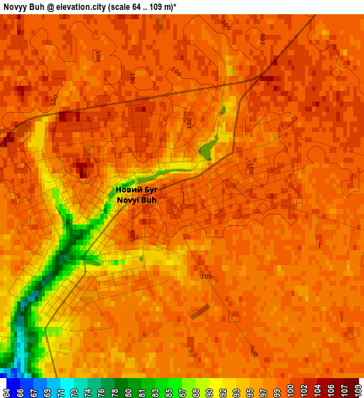 Novyy Buh elevation map