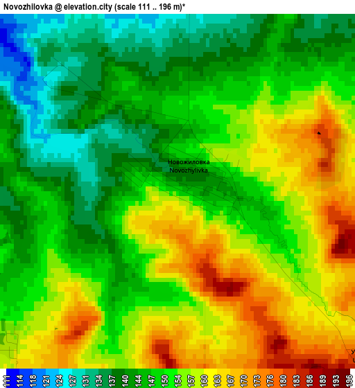 Novozhilovka elevation map