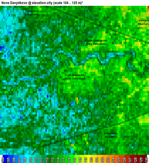 Nove Davydkovo elevation map