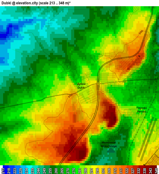 Dubki elevation map