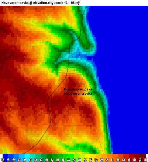 Novovorontsovka elevation map