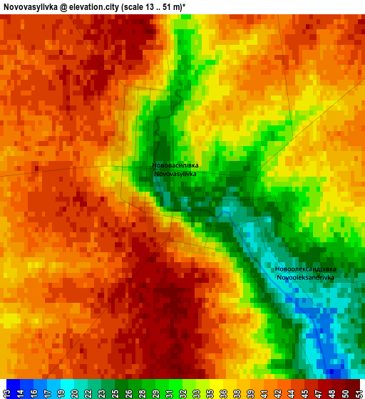 Novovasylivka elevation map