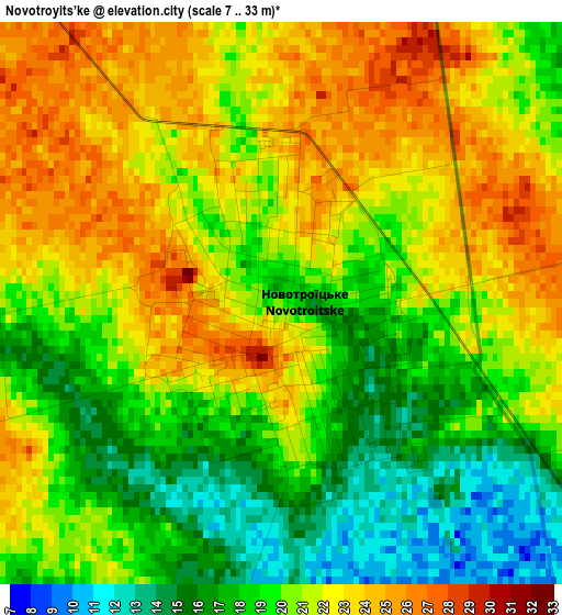 Novotroyits’ke elevation map