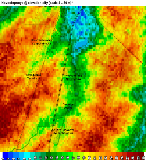 Novostepnoye elevation map