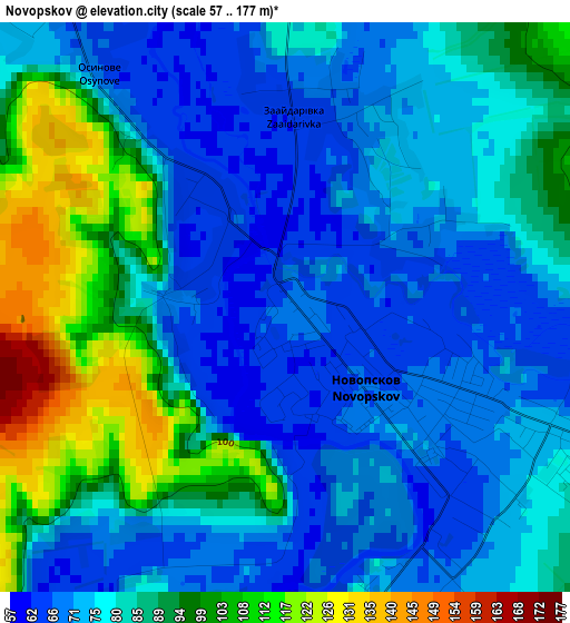 Novopskov elevation map