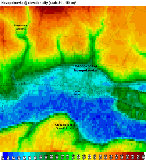 Novopokrovka elevation map