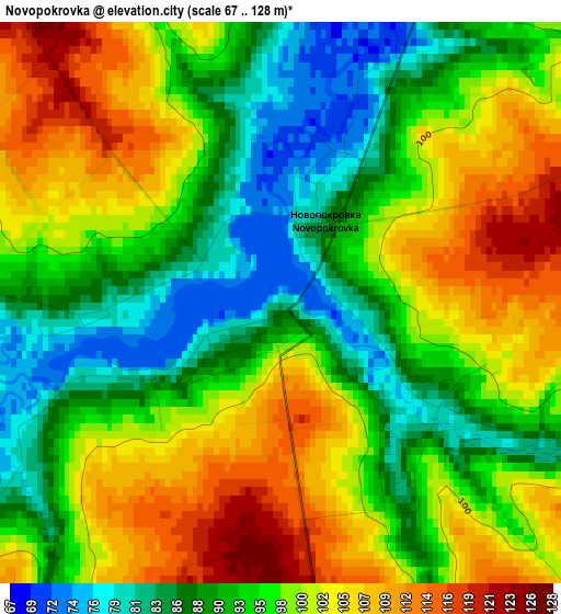 Novopokrovka elevation map