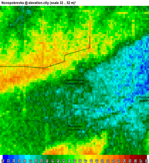 Novopokrovka elevation map