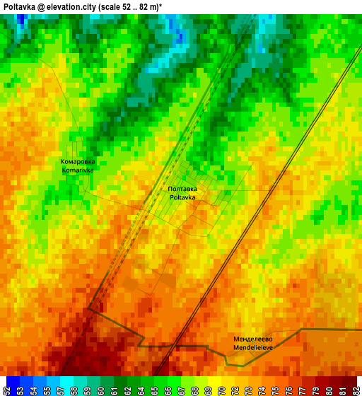 Poltavka elevation map