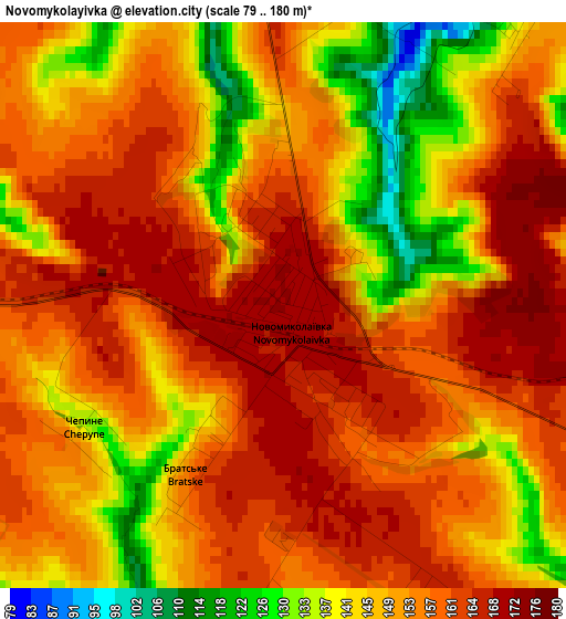 Novomykolayivka elevation map