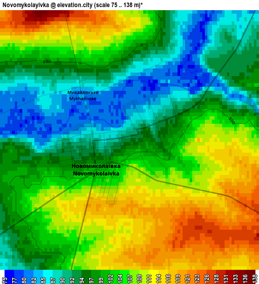 Novomykolayivka elevation map