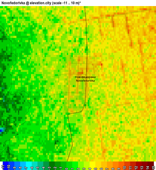 Novofedorivka elevation map