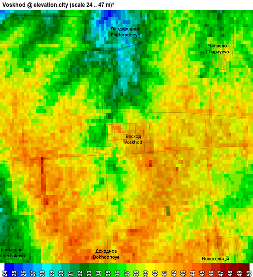 Voskhod elevation map