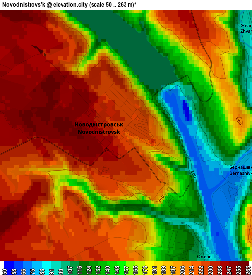 Novodnistrovs’k elevation map