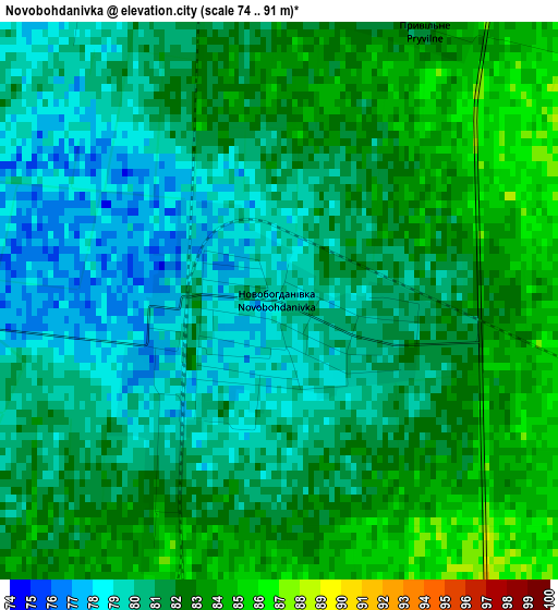 Novobohdanivka elevation map