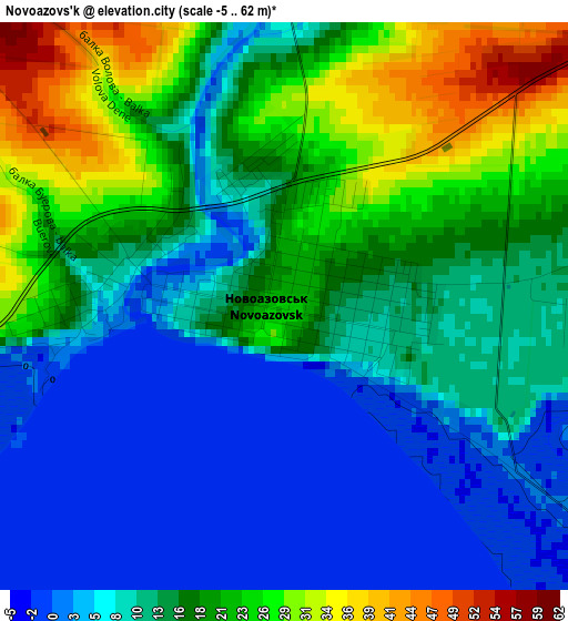 Novoazovs'k elevation map