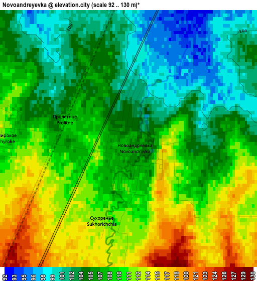 Novoandreyevka elevation map