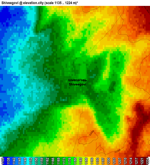 Shiveegovĭ elevation map