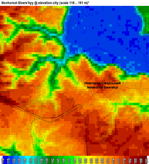 Novhorod-Sivers’kyy elevation map