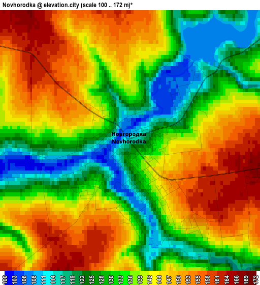 Novhorodka elevation map