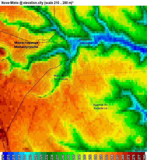 Nove-Misto elevation map