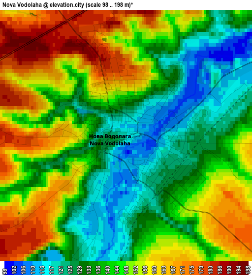 Nova Vodolaha elevation map