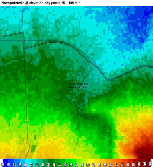 Novopokrovka elevation map