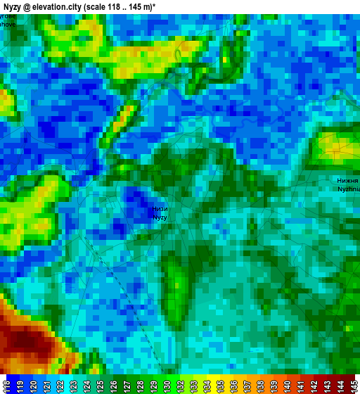 Nyzy elevation map