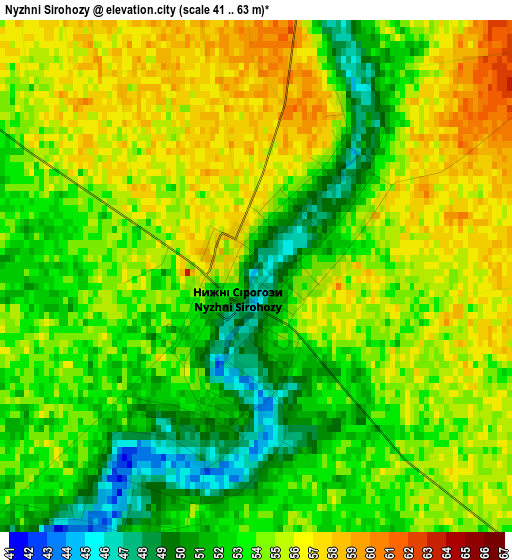 Nyzhni Sirohozy elevation map