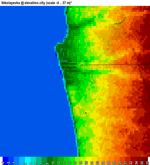 Nikolayevka elevation map