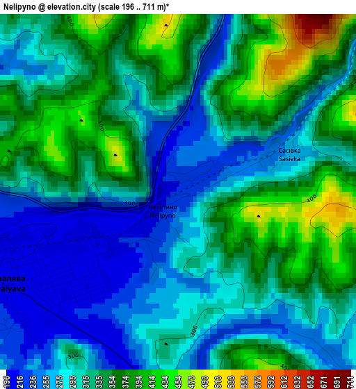 Nelipyno elevation map