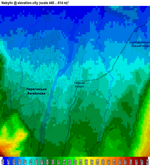 Nebyliv elevation map