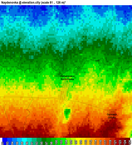 Naydenovka elevation map