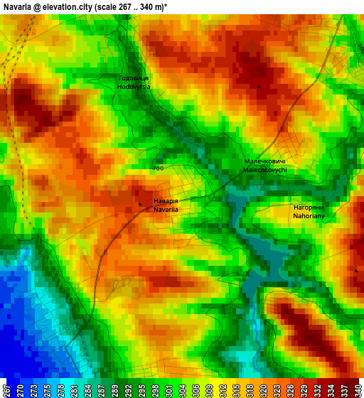 Navaria elevation map