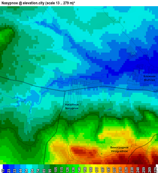 Nasypnoe elevation map