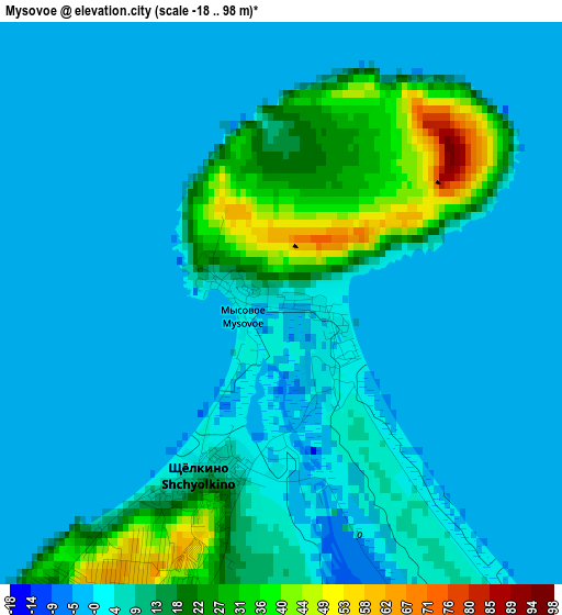 Mysovoe elevation map